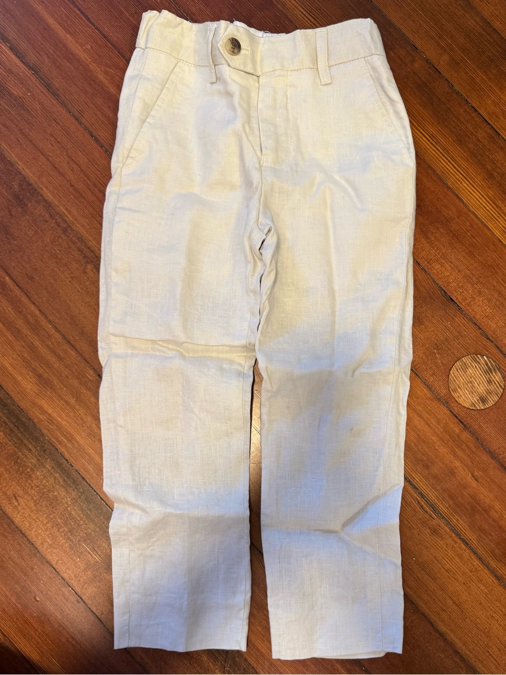 Isaac Mizrahi Cream Linen Dress Pants for Kids